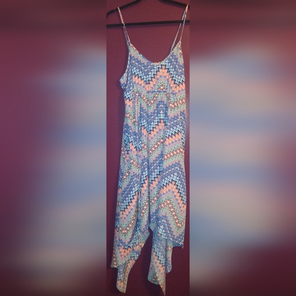 Almost Famous Coral and Blue XL Dress - Picture 3 of 16